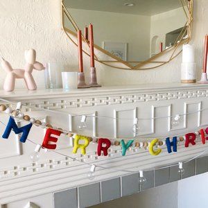Colorful Felt Merry Christmas Banner - WEST ELM